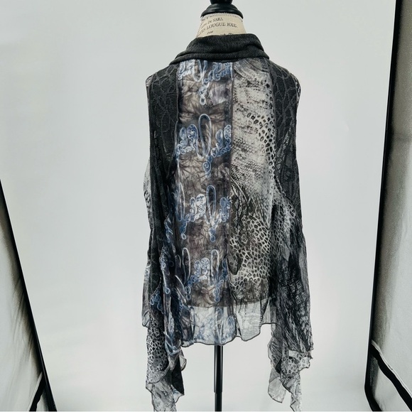 Fleur de Lis Flowy Sheer Kimono Cardigan Size small legenlok - Picture 4 of 6